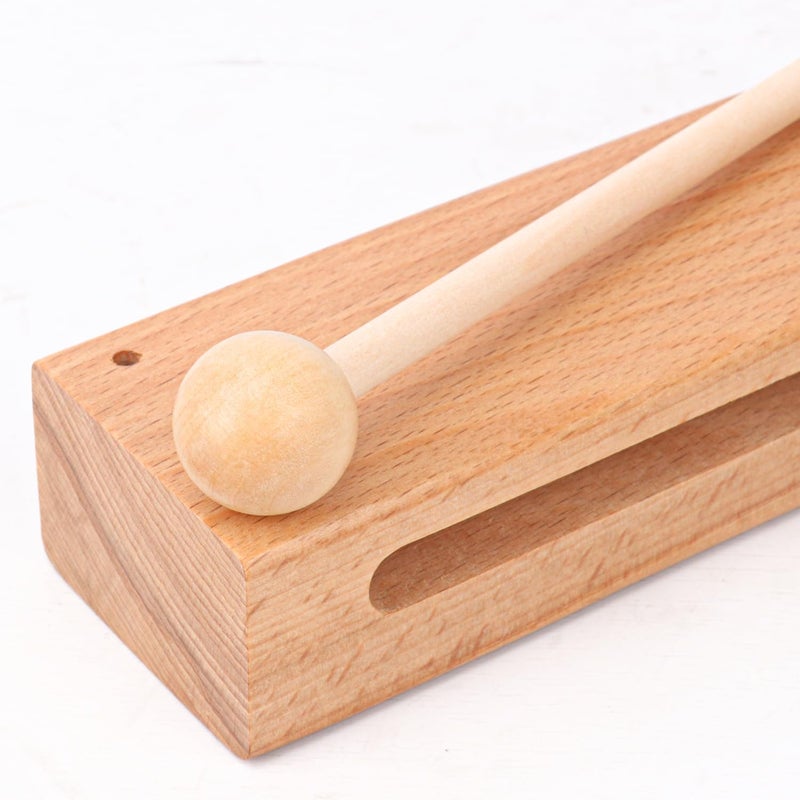 IHDYPPEW Solid Wood Rhythm Block with Mallet, Wood Block Musical Instrument, Percussion Rhythm Blocks, Hand Percussion Instruments for Adults, Concert Percussion, Live Musicals, School, Community - Image 3